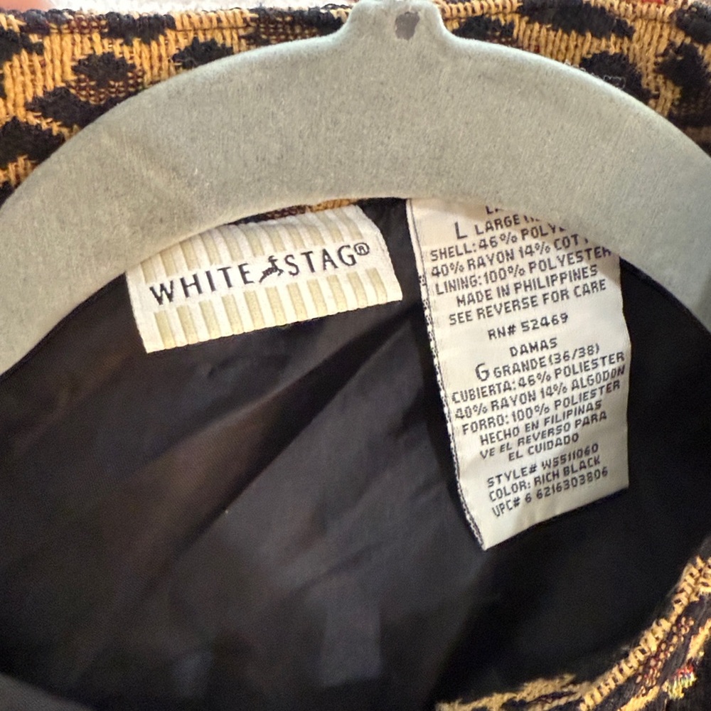 White Stag Black Floral/Leopard Tapestry Blazer Sz L Vintage 1980’s Women’s Rare - Picture 2 of 6
